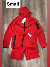 Nike Men's Tech Fleece Red 2-Piece Tracksuit Set Hoodie  Pants Size - Small