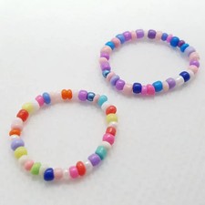 Handmade Colorful Beaded Ring White Yellow Red