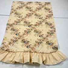 vintage lady pepperell pillowcase standard beige floral ruffle blend cottage