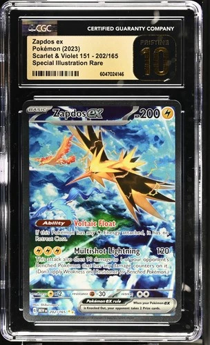 2023 Pokemon Mew 151 Zapdos Ex #202/165 PRISTINE CGC 10 Special Illus. Rare