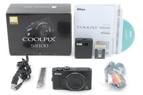 [ N MINT w/Box ]  Nikon Coolpix S8100 12.1MP 10x Digital Camera Black JAPAN  #60
