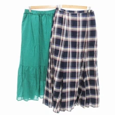 Niko and.. 2-Piece Set Easy Check Skirt, Mid-Length, Green Navy, M-L, Used