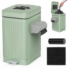 Dog Poop Trash Can for Outside  Indoor, 5L/1.3Gal Small Pet Waste Bin with Odor