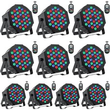 Stage Lights 10 Packs 36LED RGB LED Par Lights, 7 Channel DJ Party Lights wit...