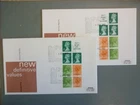 GB DEFINITIVE FDC 1980 50p BOOKLET MIRROR PAIR 2 COVERS WINDSOR SPECIAL POSTMARK