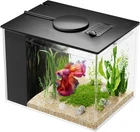 Betta Fish Tank 1 Gal 3.7L Acrylic Nano Aquarium Kit Black W/ Water Filter Pump