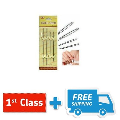 Set 4 Stück Dicke Große Augen Nähen Selbsteinfädeln Nadeln Sticken Handnähen