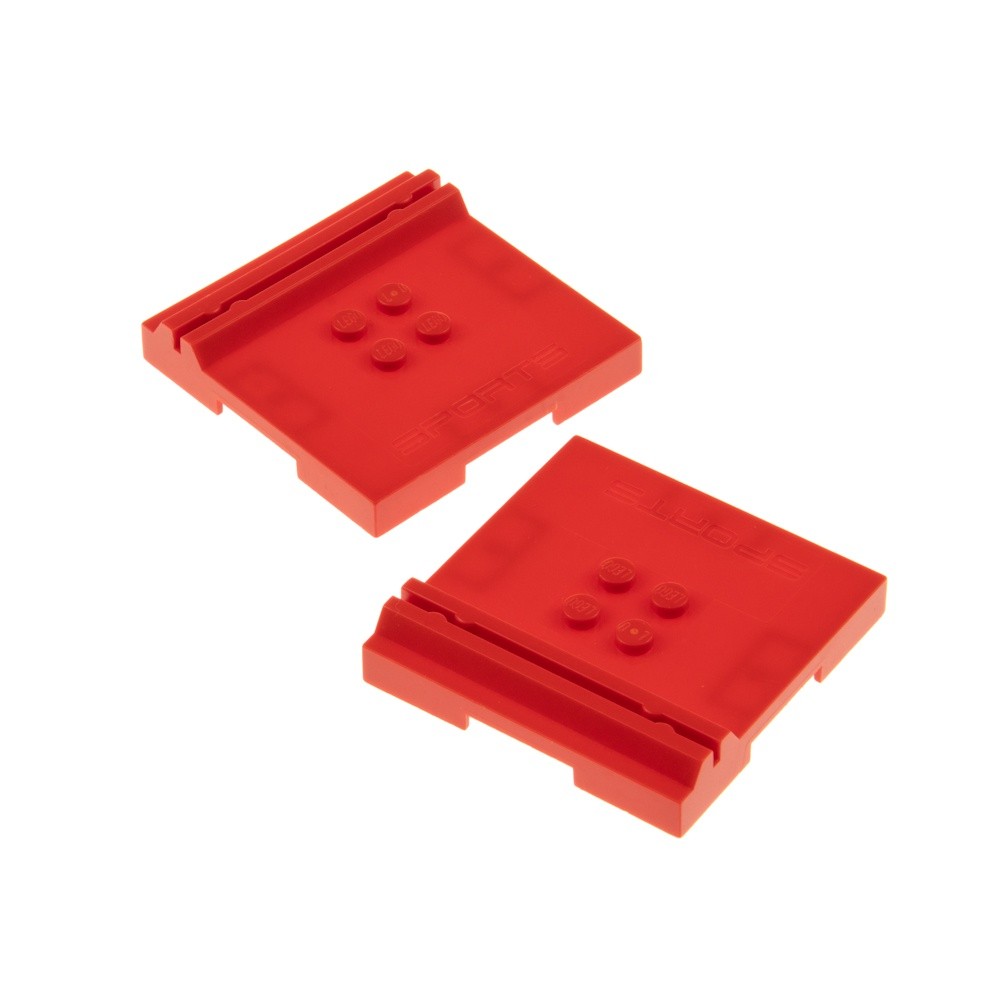 2x Lego Tile Modified 6x6 Red Sports Cards Minifigures Stand 3550 45522