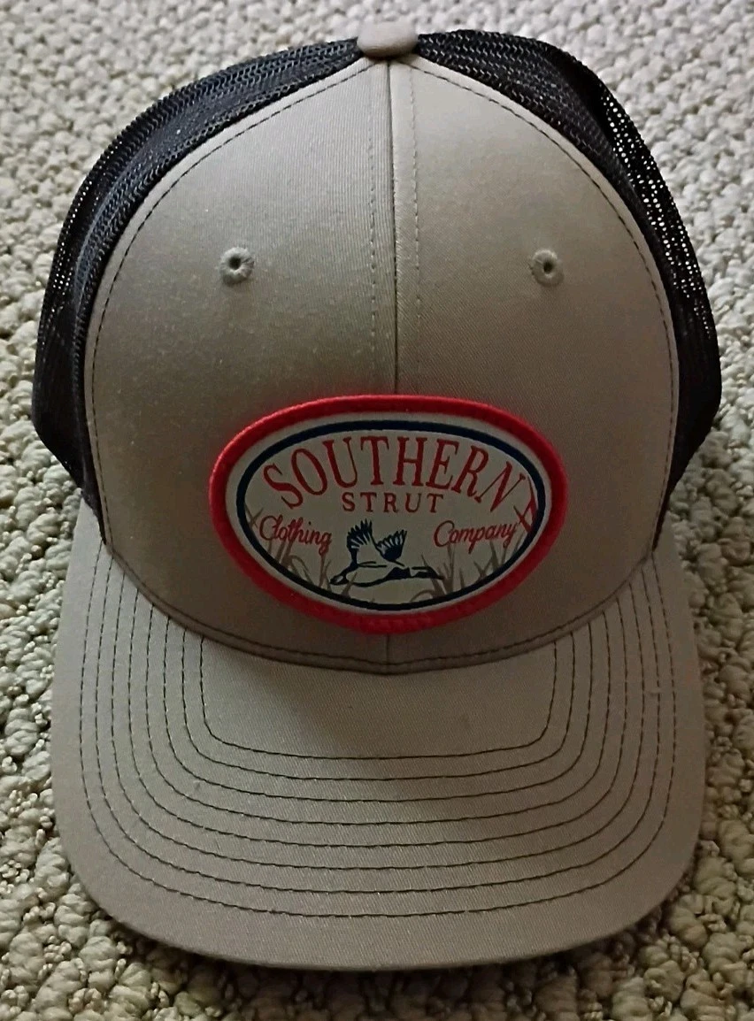 SOUTHERN Strut Clothing Co Unisex BROWN Adjustable Mesh Embroidered Trucker HAT