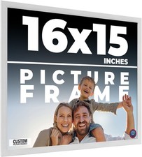 16x15 Frame White Wood Picture Photo Frame with UV Acrylic and Acid Free Backing