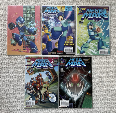 MEGA MAN COMIC BOOK VARIANT LOT - #2 Fully Charged, Archie 25, 29, 33, 34