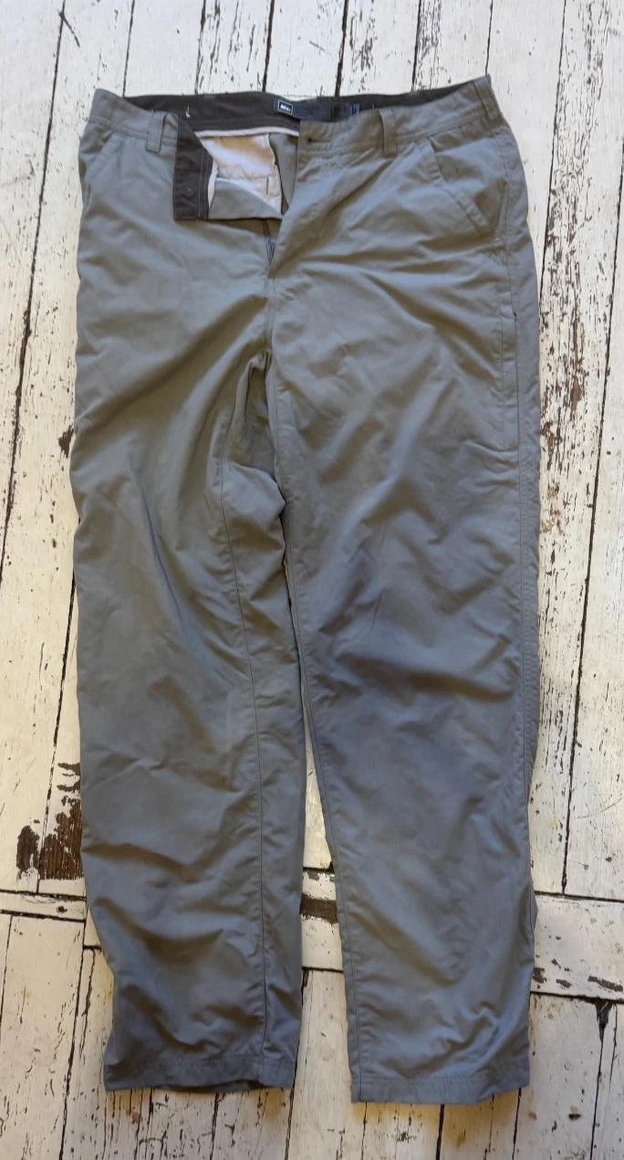 REI Co-op Pants Mens 36x34 Tan Stretch Nylon Spandex Hiking Pockets FREE SHIP