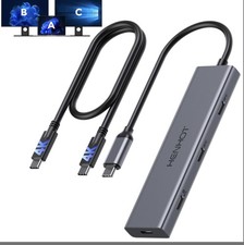 USB C Docking Station Dual Monitor Display Port Splitter, 4in1 USB-C to Dual ...