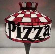 Retro Pizza Hut Style Table Lamp 12β Tiffany Stained Glass Restaurant Light