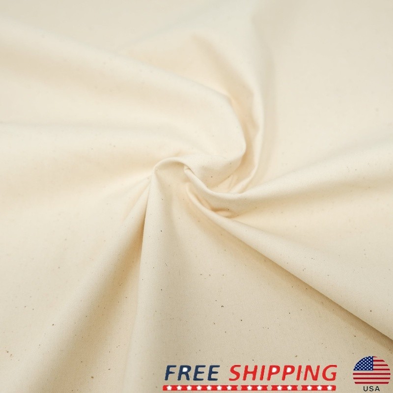 Heavyweight Unbleached Cotton Muslin Permanent Press 15 Yard Craft Fabric Sewing