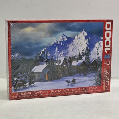 Eurographics 1000 Pc Jigsaw Puzzle Snow Rocky Mountains Christmas Village Town