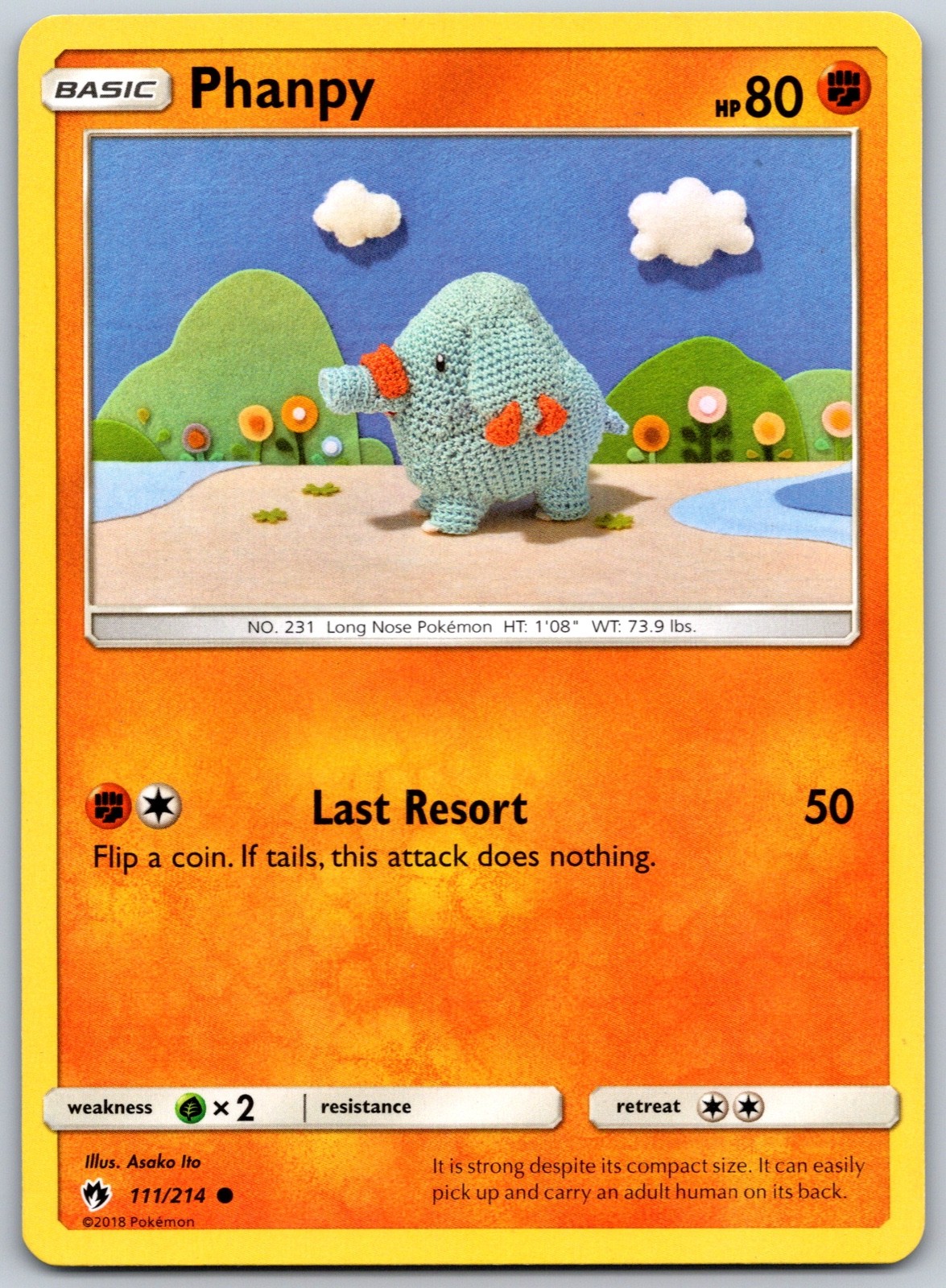 Phanpy Common Asako Ito SM - Lost Thunder 111/214 NM