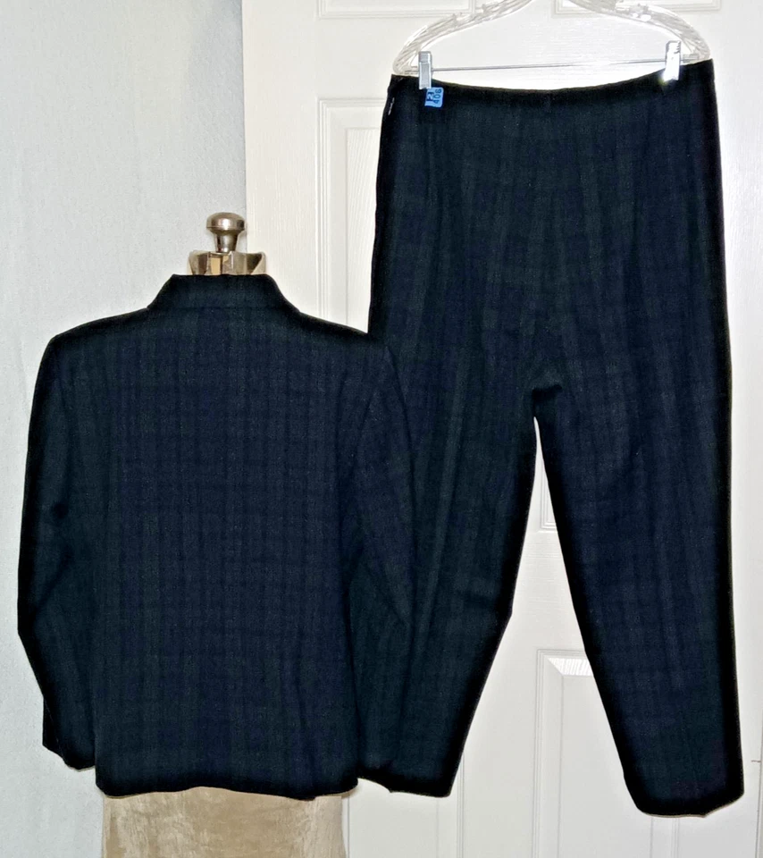 Брюки Pendleton Plus костюм 2 шт. в клетку женские 16 зеленые темно-синие с шерстяной подкладкой - Изображение 3 из 4