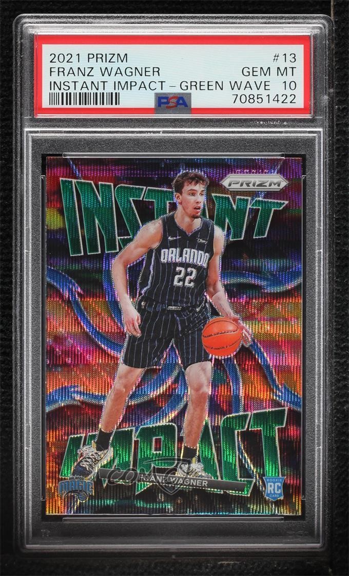 2021 Panini Prizm Instant Impact Green Wave Franz Wagner #13 PSA 10 GEM MT 0v82