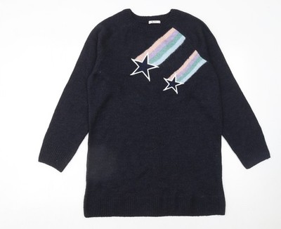 Tu Damen Marine Sternenmuster Pullover Pulli Größe 14 Acrylmischung