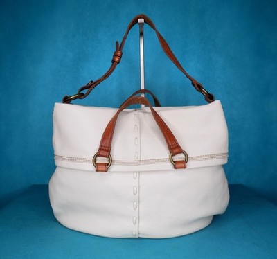 LUCKY BRAND Tasche Leder weiß Hand- oder Schultertasche Format A4