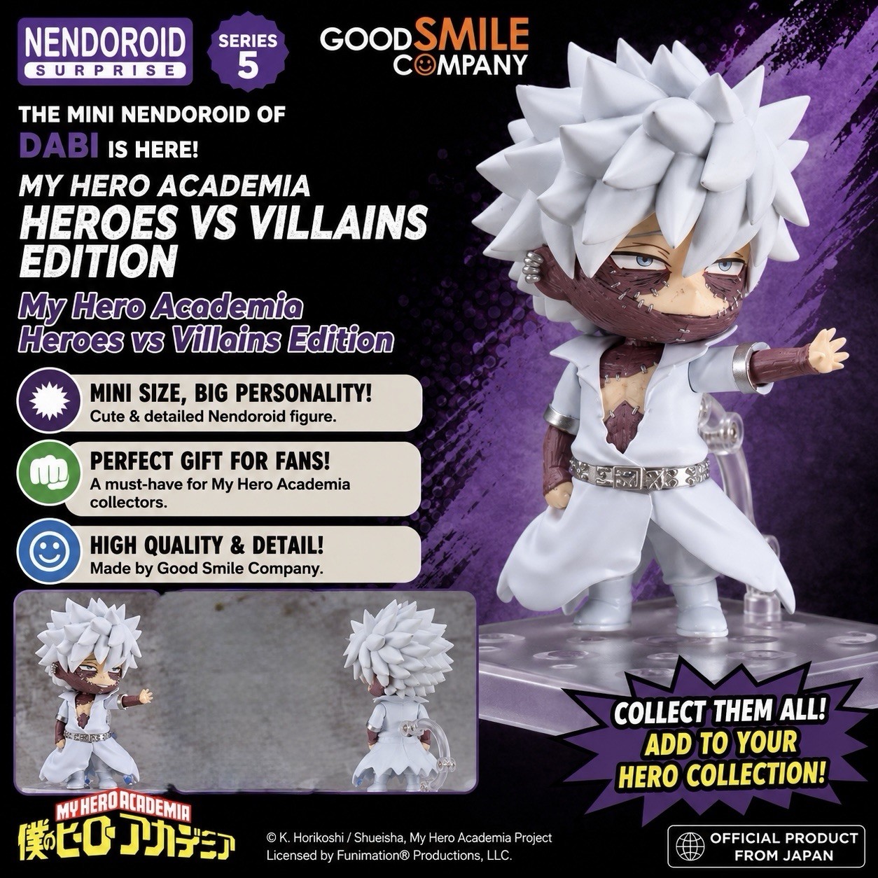 Figura Sorpresa My Hero Academia Dabi Nendoroid Edición Héroes vs Villanos