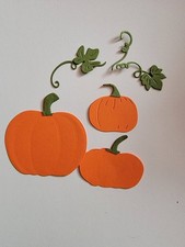 6 Pumpkins  Vines Cardstock die cuts For scrapbook  cards