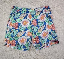 Vineyard Vines 7" Printed Swim Trunks Mens Size S Mesh Liner Bird Of Paradise P