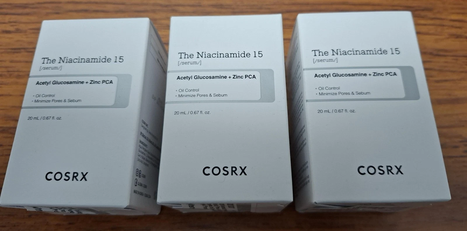 3x COSRX Niacinamide 15 Face Serum Oil Control. 3x20ml. EXP 05.27 NEW BOXED