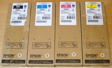 Image of GENUINE EPSON T9451 Black T9452 Cyan T9453 Magenta T9454 Yellow ink Tatty boxes
