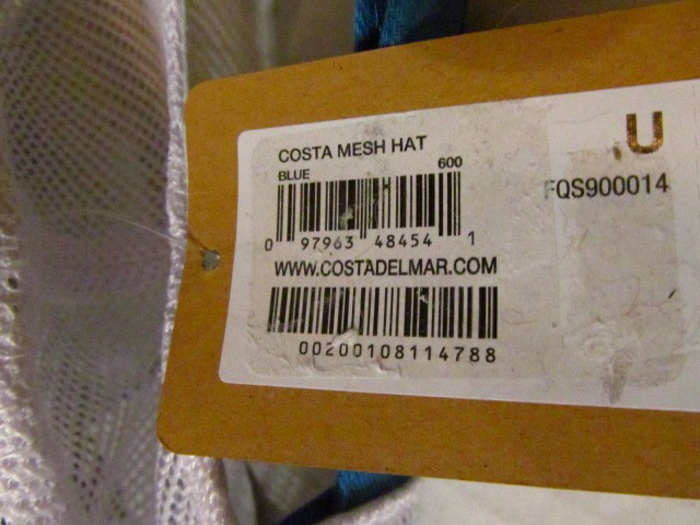 Costa Del Mar Mesh Trucker Hat, Blue and White, One Size Adjustable Strap