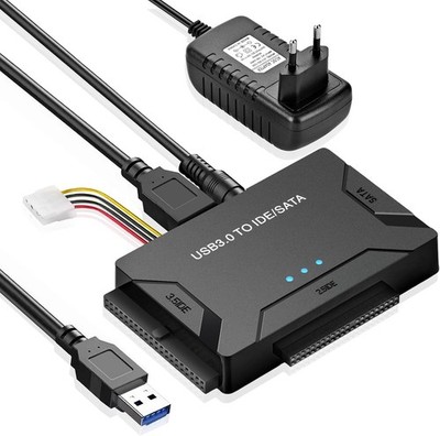 USB 3.0 zu IDE SATA Festplatte Adapter für 2,5-3,5 Zoll HDD SSD mit Netzteil