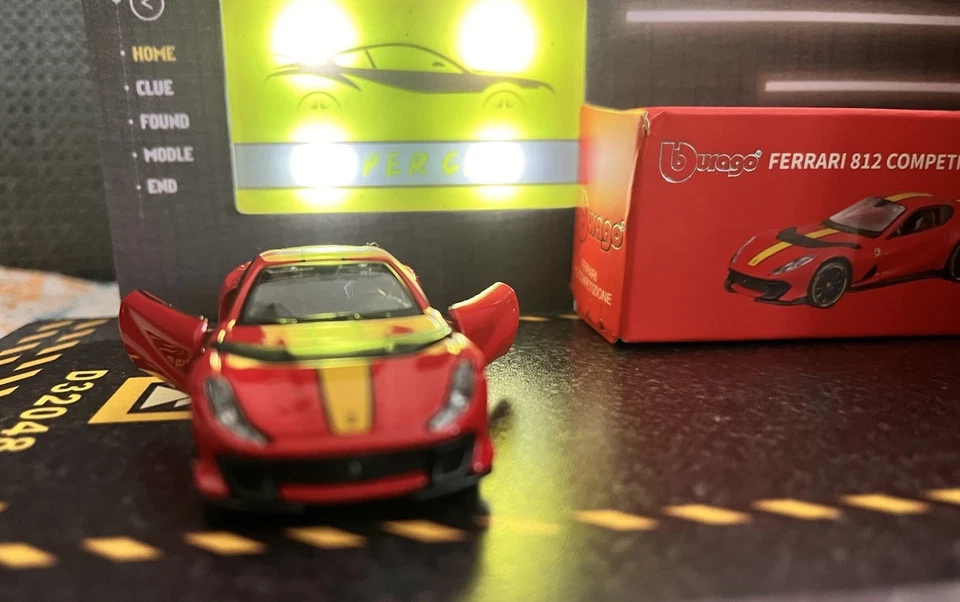 • Burago 1:64 Ferrari 812 Competizione Model Car Véhicule Collection • - Photo 3/4