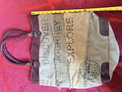 Mona B Discover Journey Explore Cotton And Leather Tote Bag
