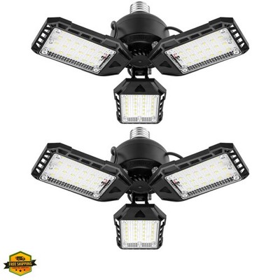 LED Garage Lights 1 Pack -80W, 8000LM 6500K Led Shop Light with 3 Deformable ...