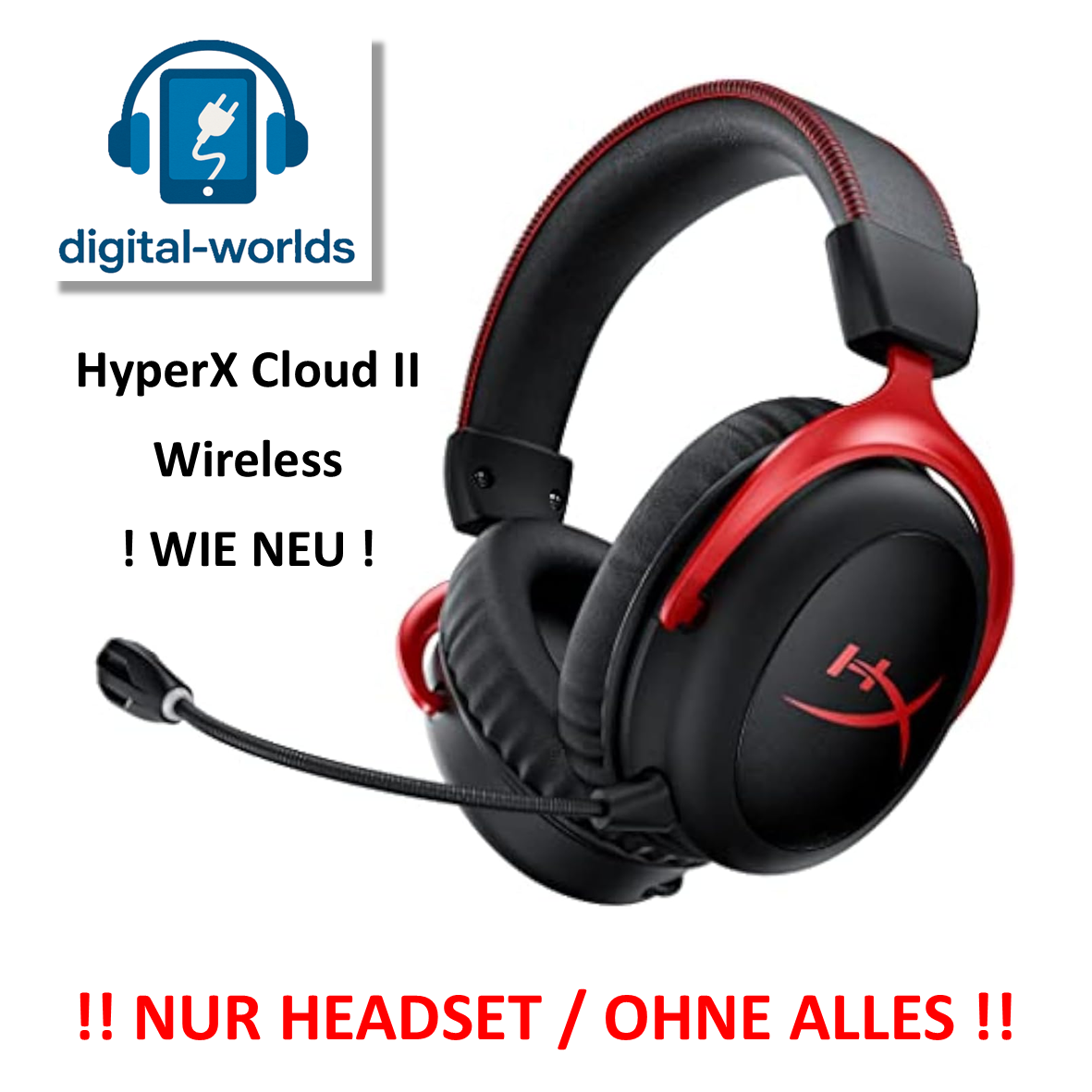HyperX Cloud II Wireless Gaming-Headset +++ TOP - NUR KOPFHÖRER + MIKROFON