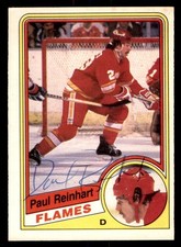 1984 OPC O-Pee-Chee Hockey #235 Paul Reinhart Signed Autograph (no COA) *d4