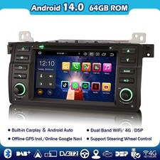 7"CarPlay 8-Core 64GB Android 14 Autoradio BMW 3er E46 MG ZT Rover 75 Navigatore