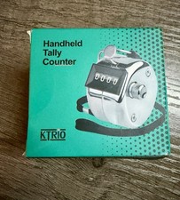 KTRIO Metal Handheld Tally Counter, 4-Digit Number Clicker 2 x 1.85", Silver