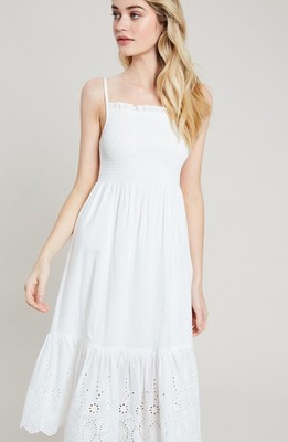 fit and flare white midi dress