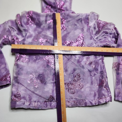 Disney Store Fairies Girls Size L 10/12 Purple Full Zip Jacket See Thru Layer Z - Picture 13 of 15