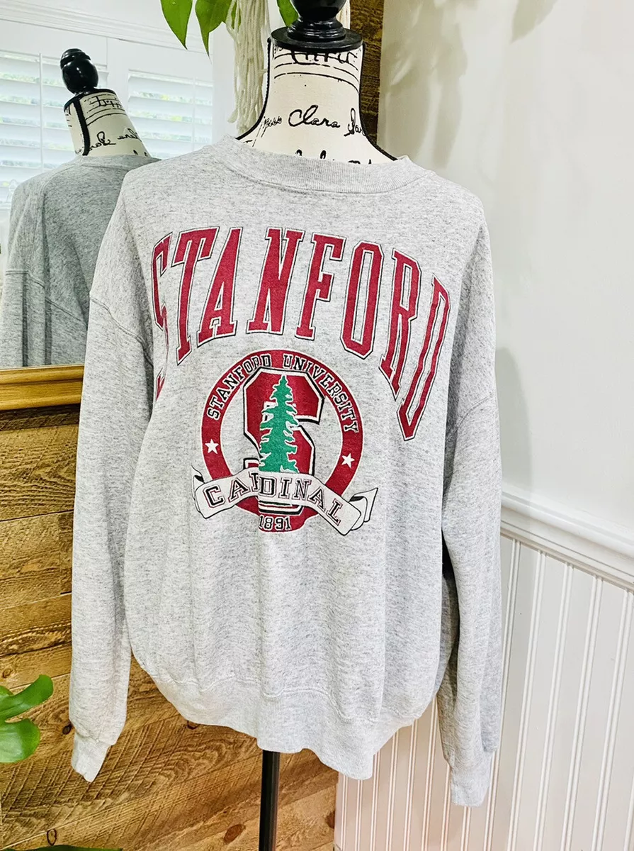Stanford University XL Gray Red Cardinal Galt Sand Crew Neck Sweatshirt Vtg 90s