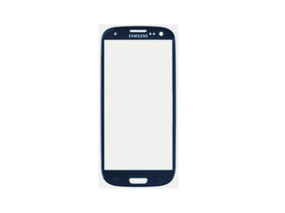 Original Samsung Galaxy S3 Mini Displayglas Frontglas in Blau mit Doppelkleber