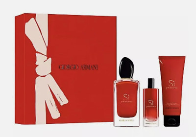 NEW Giorgio Armani Si Passione 3 PC Gift Set: 3.4 OZ/0.5 OZ/2.5 OZ Eau De Parfum
