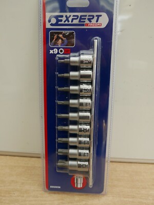 BRITOOL EXPERT BY FACOM E032936 9-TEILIG 1/2'' SECHSKANT TORX BIT STECKSCHLÜSSELSATZ + SCHIENE