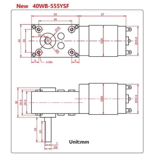 DC 12V 24V Right Angle Deceleration Reduction Motor 20W Worm Gear Motor 5-300RPM - Picture 4 of 12
