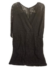 New Lane Bryant Black Lace Dress Fit & Flare Surplice Lined 1X 20 NWT $89