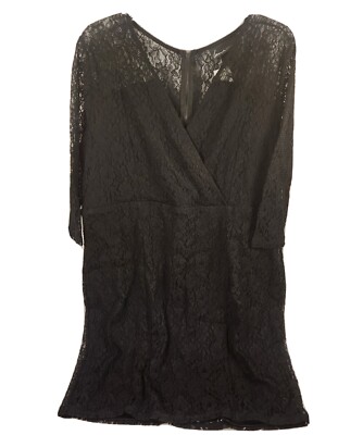 New Lane Bryant Black Lace Dress Fit & Flare Surplice Lined 1X 20 NWT $89 |  eBay