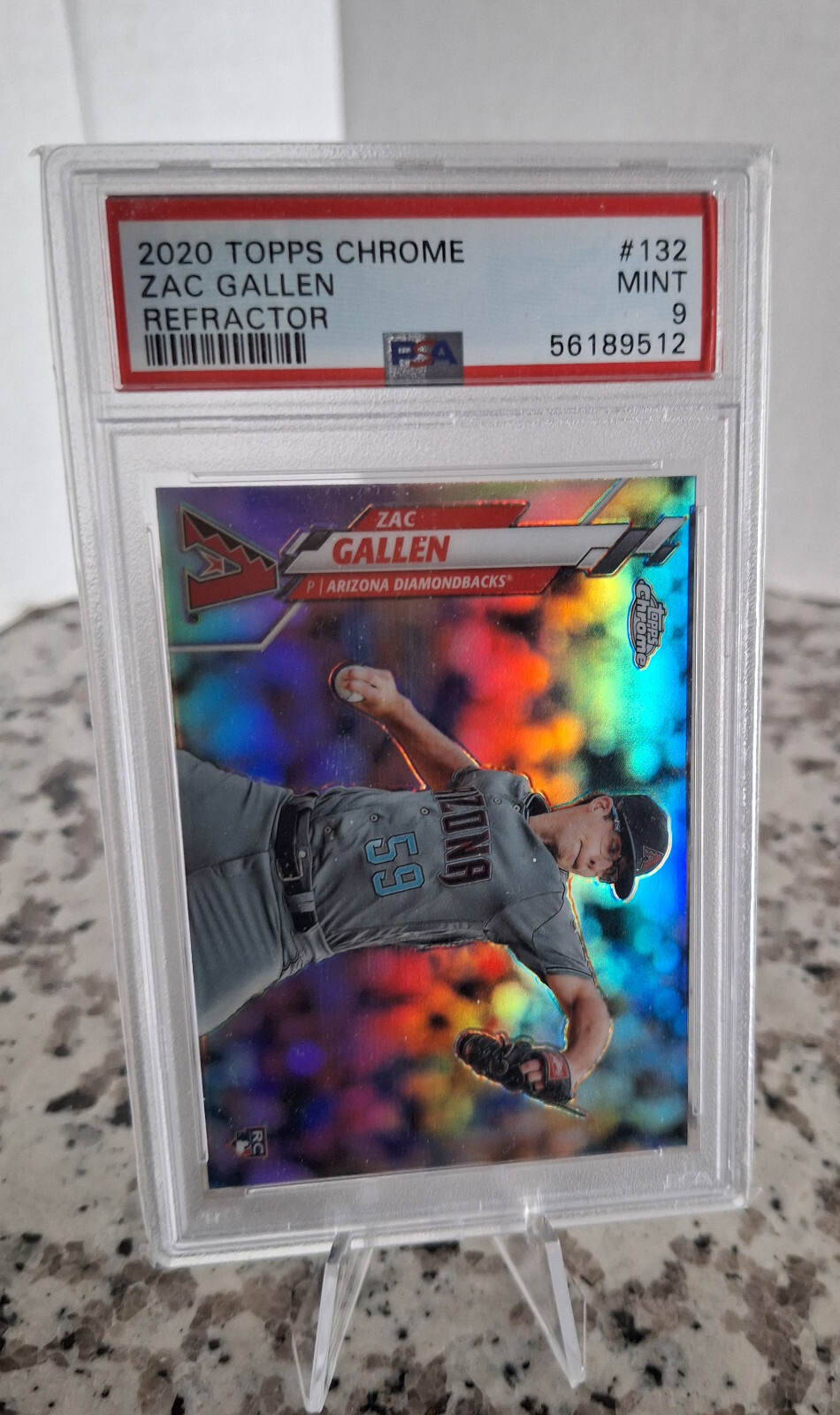2020 Topps Chrome Zac Gallen Refractor RC PSA 9 Dbacks