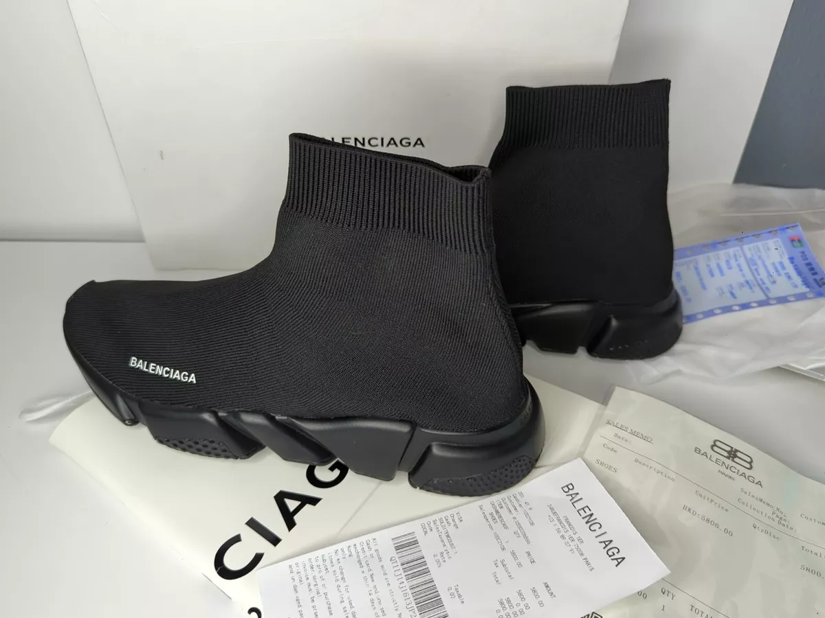 Balenciaga Speed Sock SlipOn Black White Mens   US